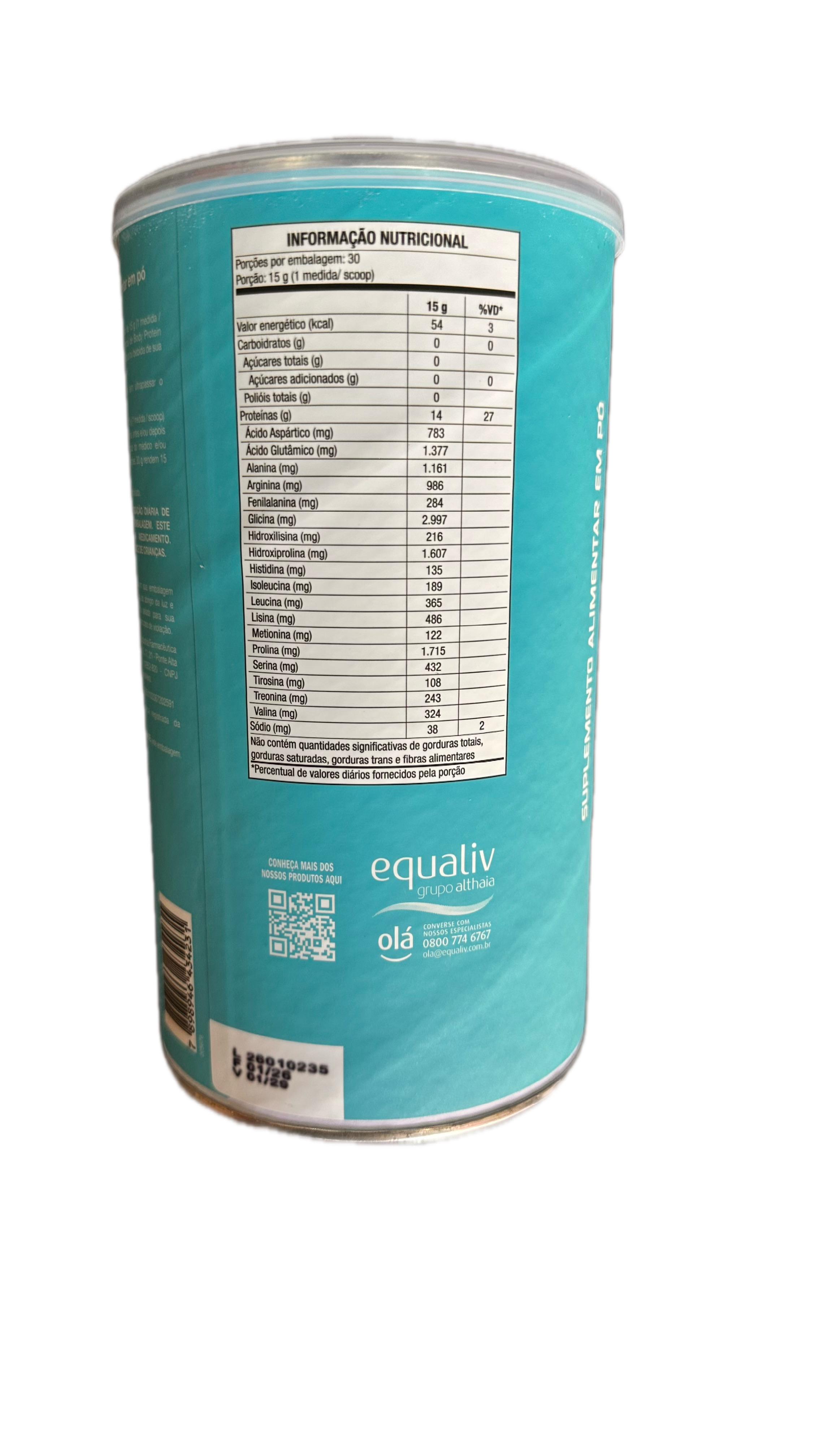 PROTEÍNA ISOLADA PÓ NEUTRO ZERO LACTOSE BODY PROTEIN LATA 450G 2