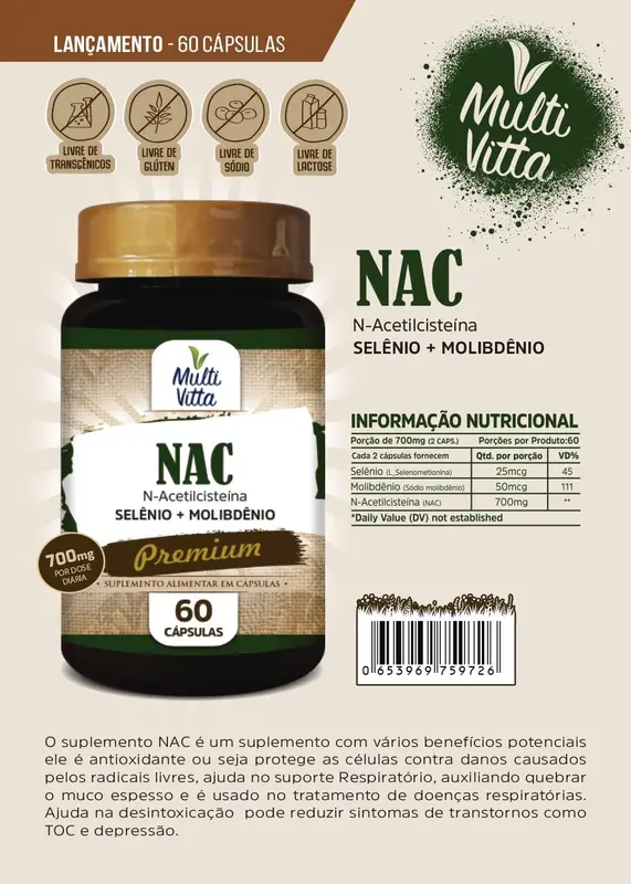 NAC 700MG 60 CAPS MULTI VITTA