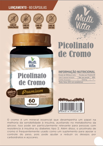 PICOLINATO DE CROMO 60CAPS MULTIVITTA